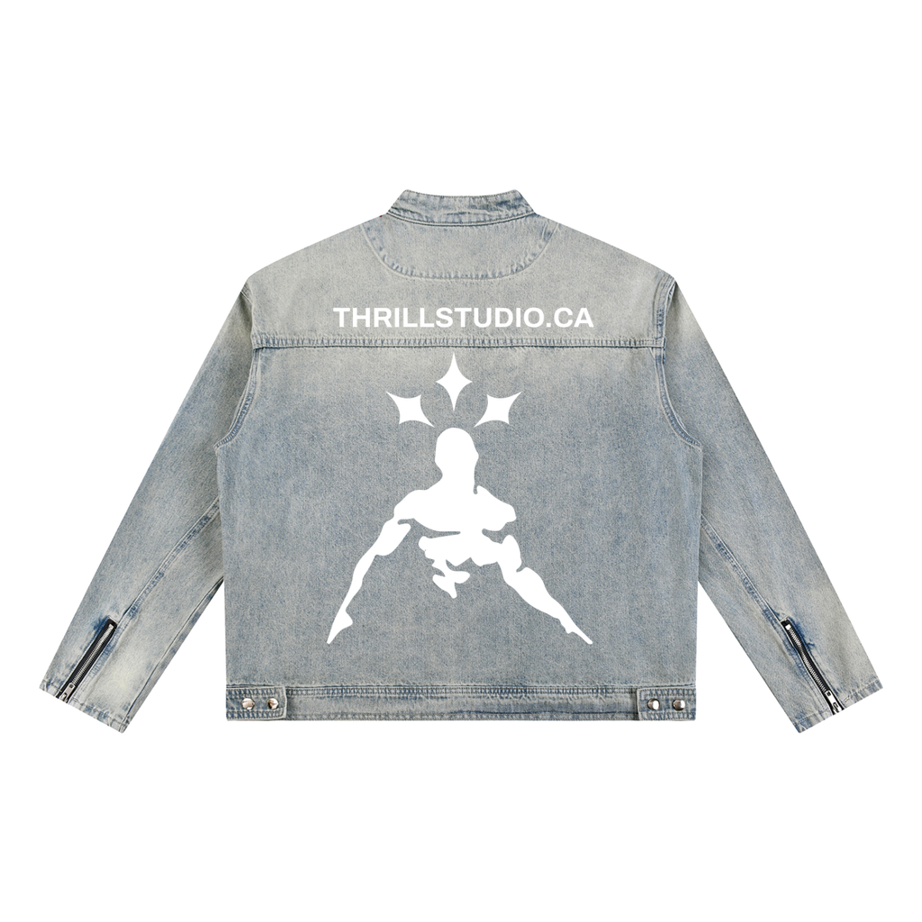Vintage Wash Zip Denim Jacket