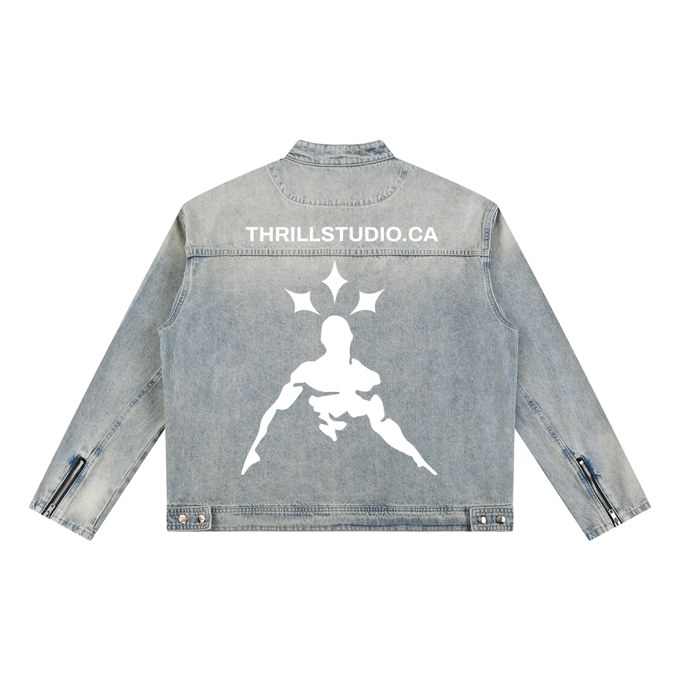 Vintage Wash Zip Denim Jacket