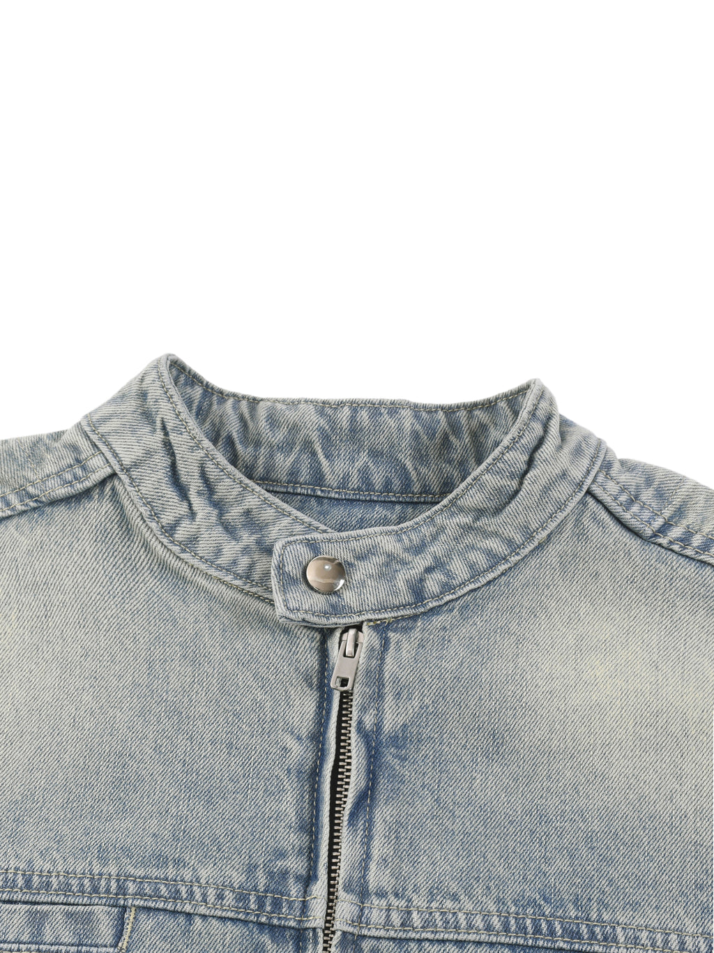 Vintage Wash Zip Denim Jacket